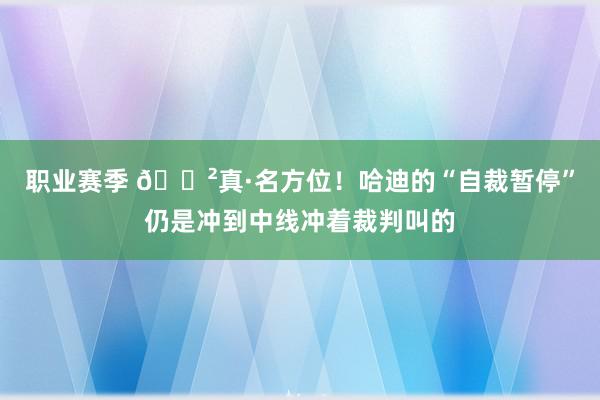 职业赛季 😲真·名方位！哈迪的“自裁暂停”仍是冲到中线冲着裁判叫的