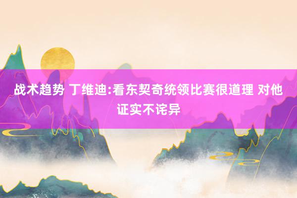 战术趋势 丁维迪:看东契奇统领比赛很道理 对他证实不诧异