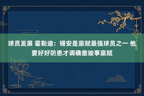 球员发展 霍勒迪：锡安是禀赋最强球员之一 他要好好防患才调确凿竣事禀赋