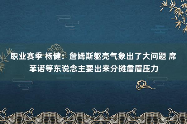 职业赛季 杨健：詹姆斯躯壳气象出了大问题 席菲诺等东说念主要出来分摊詹眉压力