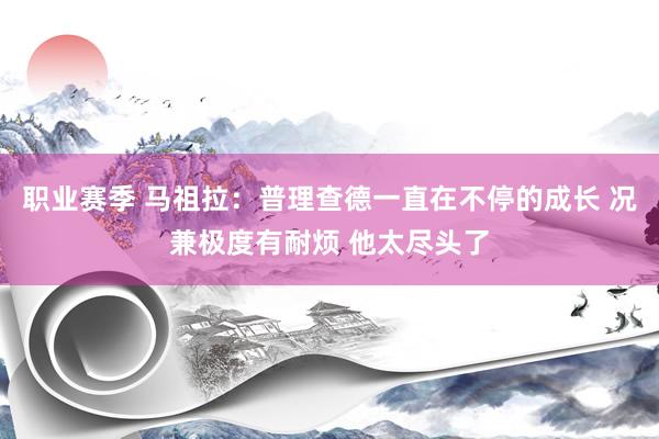 职业赛季 马祖拉：普理查德一直在不停的成长 况兼极度有耐烦 他太尽头了