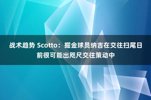 战术趋势 Scotto：掘金球员纳吉在交往扫尾日前很可能出咫尺交往策动中