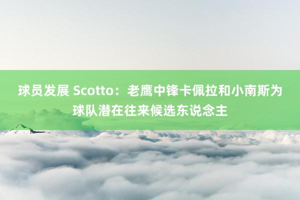 球员发展 Scotto：老鹰中锋卡佩拉和小南斯为球队潜在往来